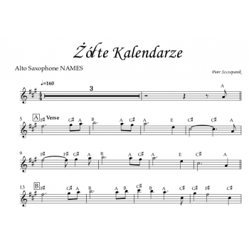 Żółte Kalendarze, Piotr Szczepanik - Alto Saxophone (Eb-Instrument) [NOTENAMES]